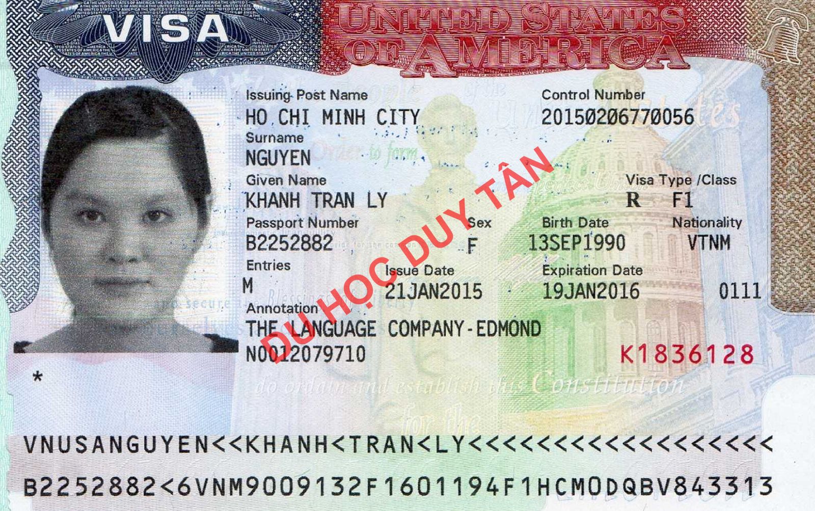 Chúc mừng Nguyễn Trần Lý Khanh được cấp visa du học Mỹ!